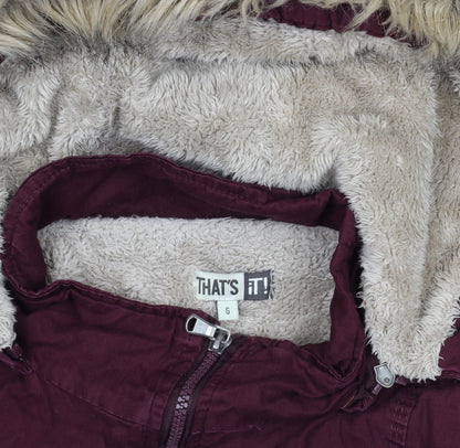 Womens UK Size L That's It! Red Parka Coat