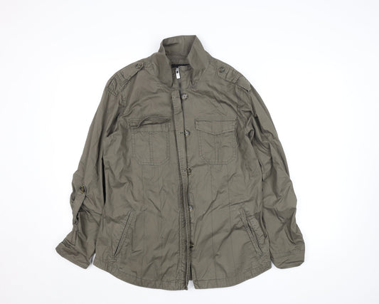 Womens UK Size M Buffalo David Bitton Green Military Jacket
