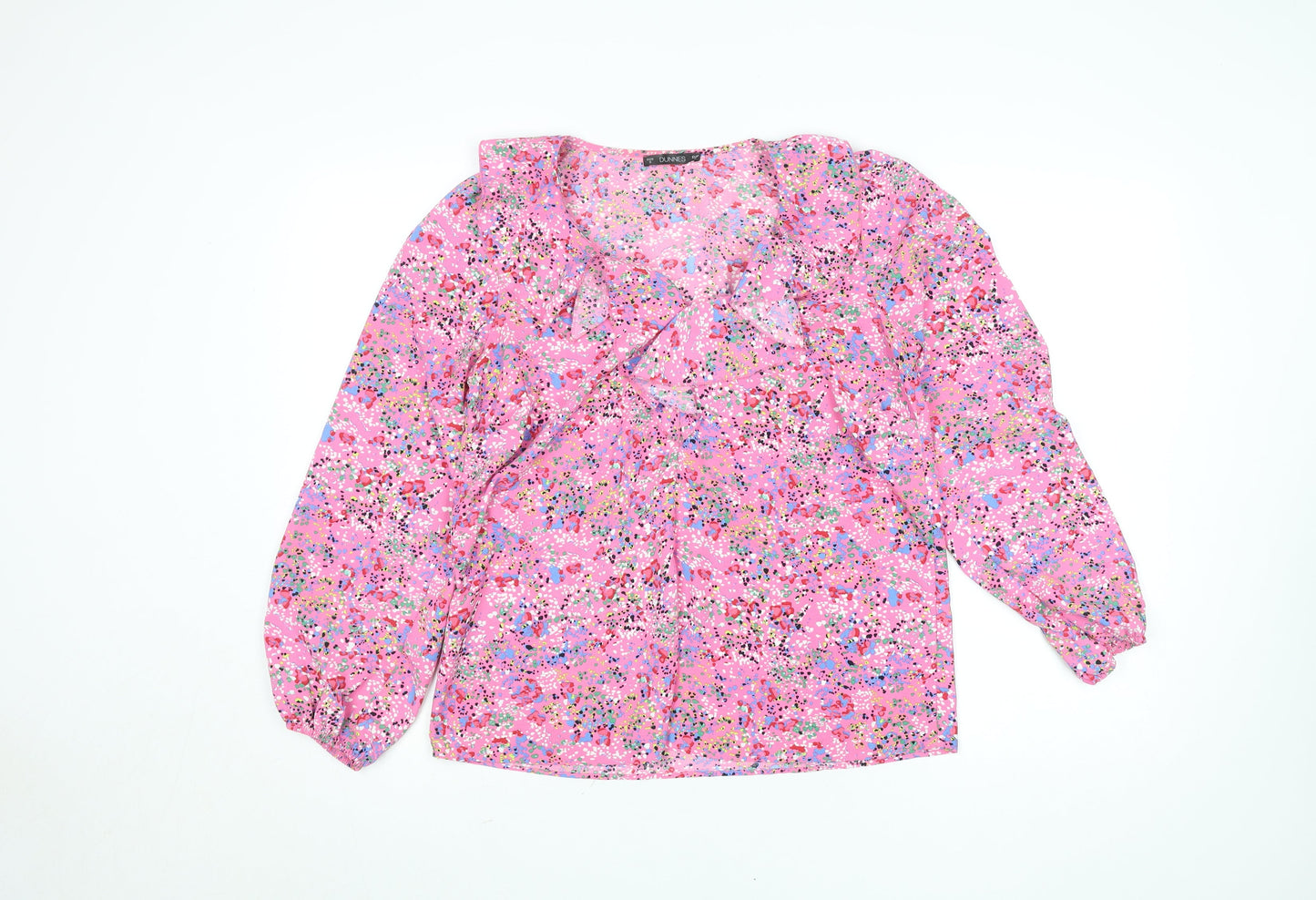 Womens UK Size S Dunnes Stores Pink Wrap Blouse