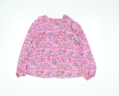 Womens UK Size S Dunnes Stores Pink Wrap Blouse