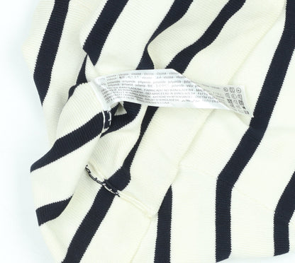 Womens UK Size M Zara White Cropped T-Shirt