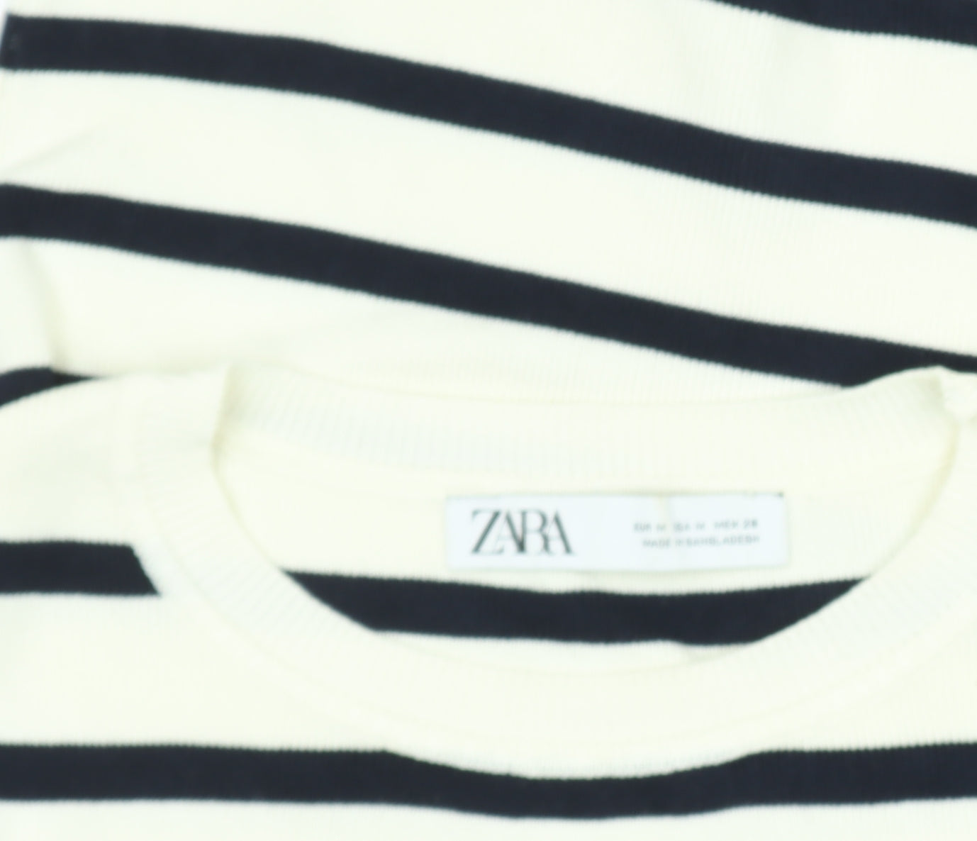 Womens UK Size M Zara White Cropped T-Shirt