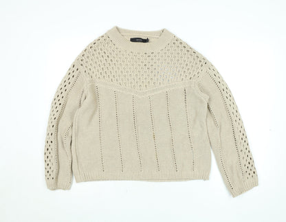 Womens UK Size S VERO MODA Beige Pullover Jumper