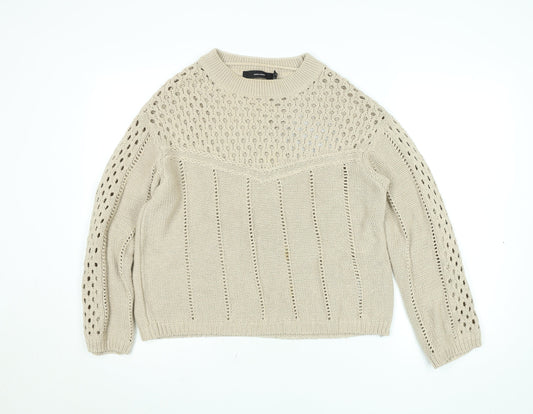 Womens UK Size S VERO MODA Beige Pullover Jumper