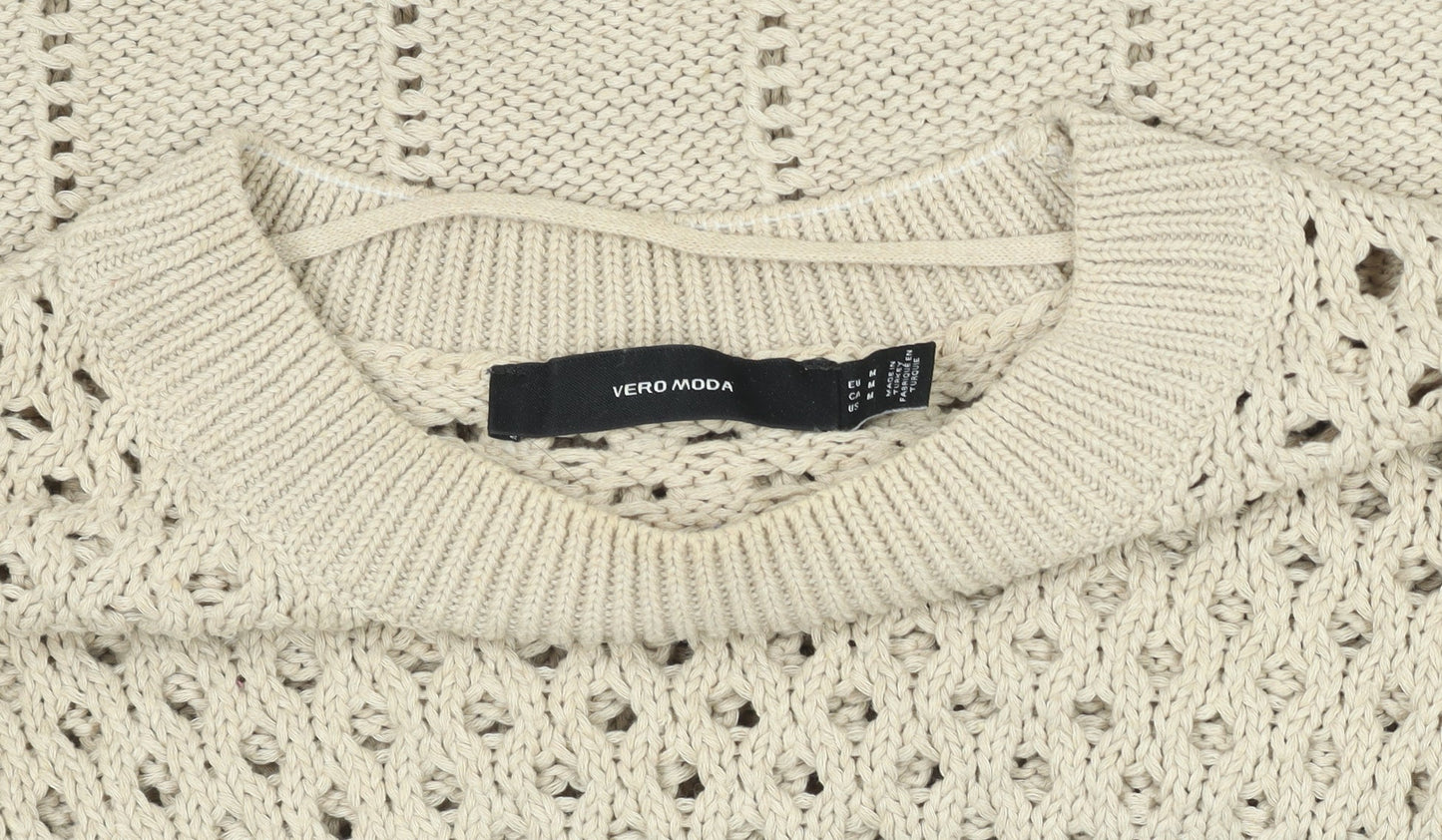 Womens UK Size S VERO MODA Beige Pullover Jumper