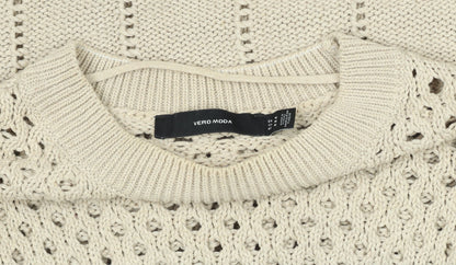 Womens UK Size S VERO MODA Beige Pullover Jumper