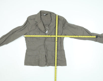 Womens UK Size 12 10go Brown Military Jacket