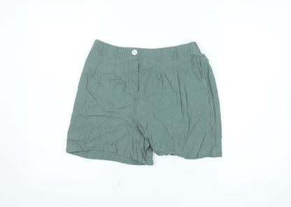 Vero Moda Women’s Green Linen Blend Pleated Chino Shorts Size M