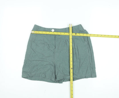 Vero Moda Women’s Green Linen Blend Pleated Chino Shorts Size M