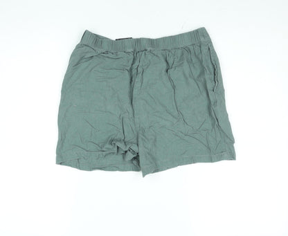 Vero Moda Women’s Green Linen Blend Pleated Chino Shorts Size M