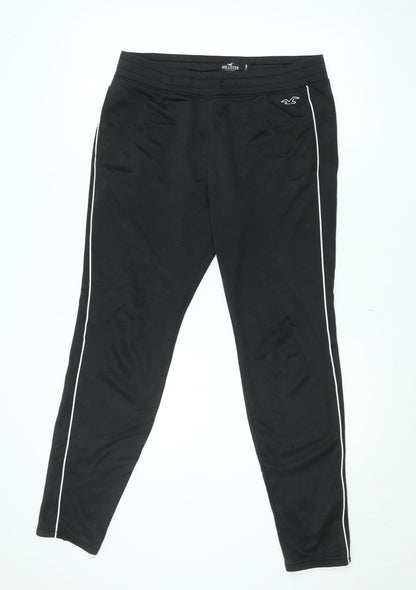Mens UK Size M Hollister Slim Fit Track Pants Black Trousers