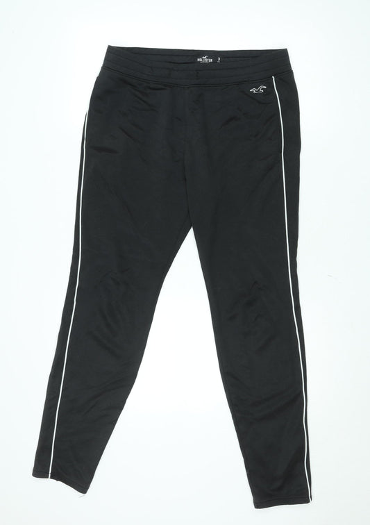 Mens UK Size M Hollister Slim Fit Track Pants Black Trousers