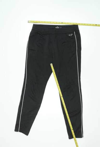 Mens UK Size M Hollister Slim Fit Track Pants Black Trousers
