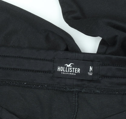 Mens UK Size M Hollister Slim Fit Track Pants Black Trousers