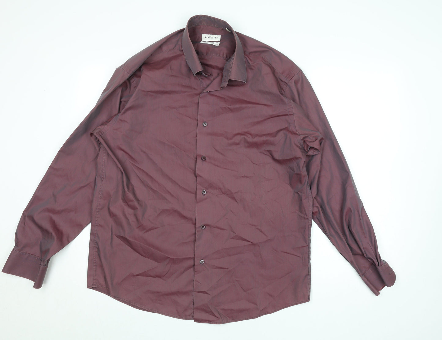 Mens UK Collar Size 40 Van Heusen Smart Red  Dress Shirt