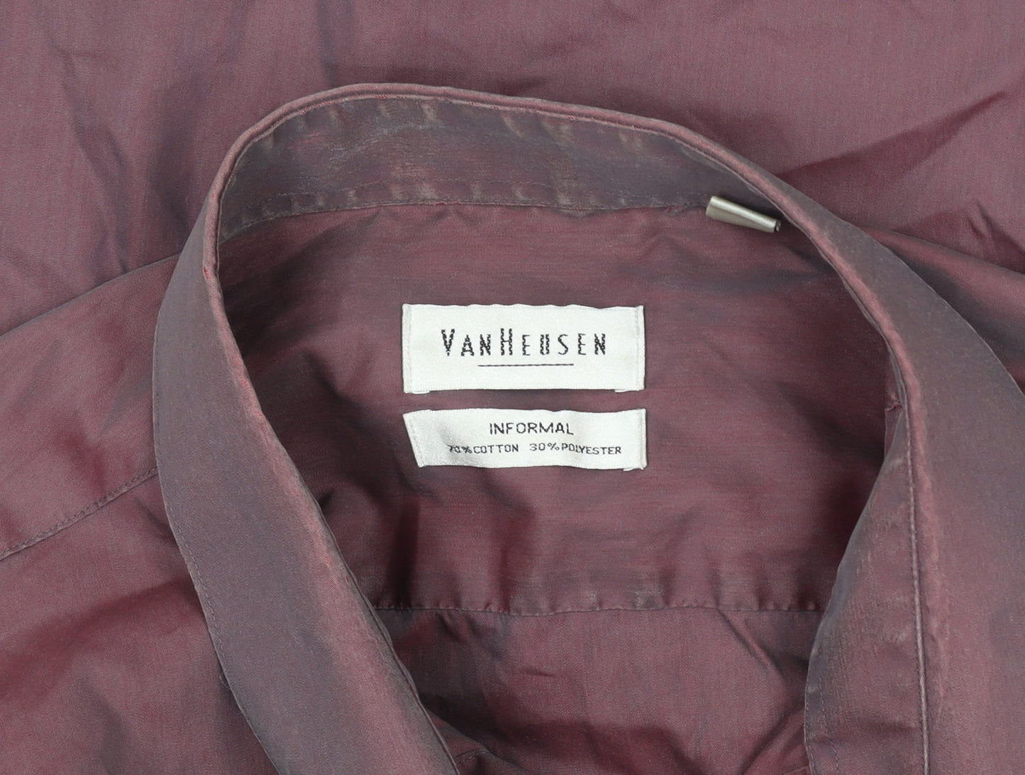 Mens UK Collar Size 40 Van Heusen Smart Red  Dress Shirt