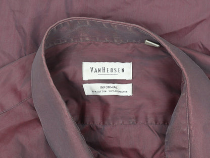 Mens UK Collar Size 40 Van Heusen Smart Red  Dress Shirt
