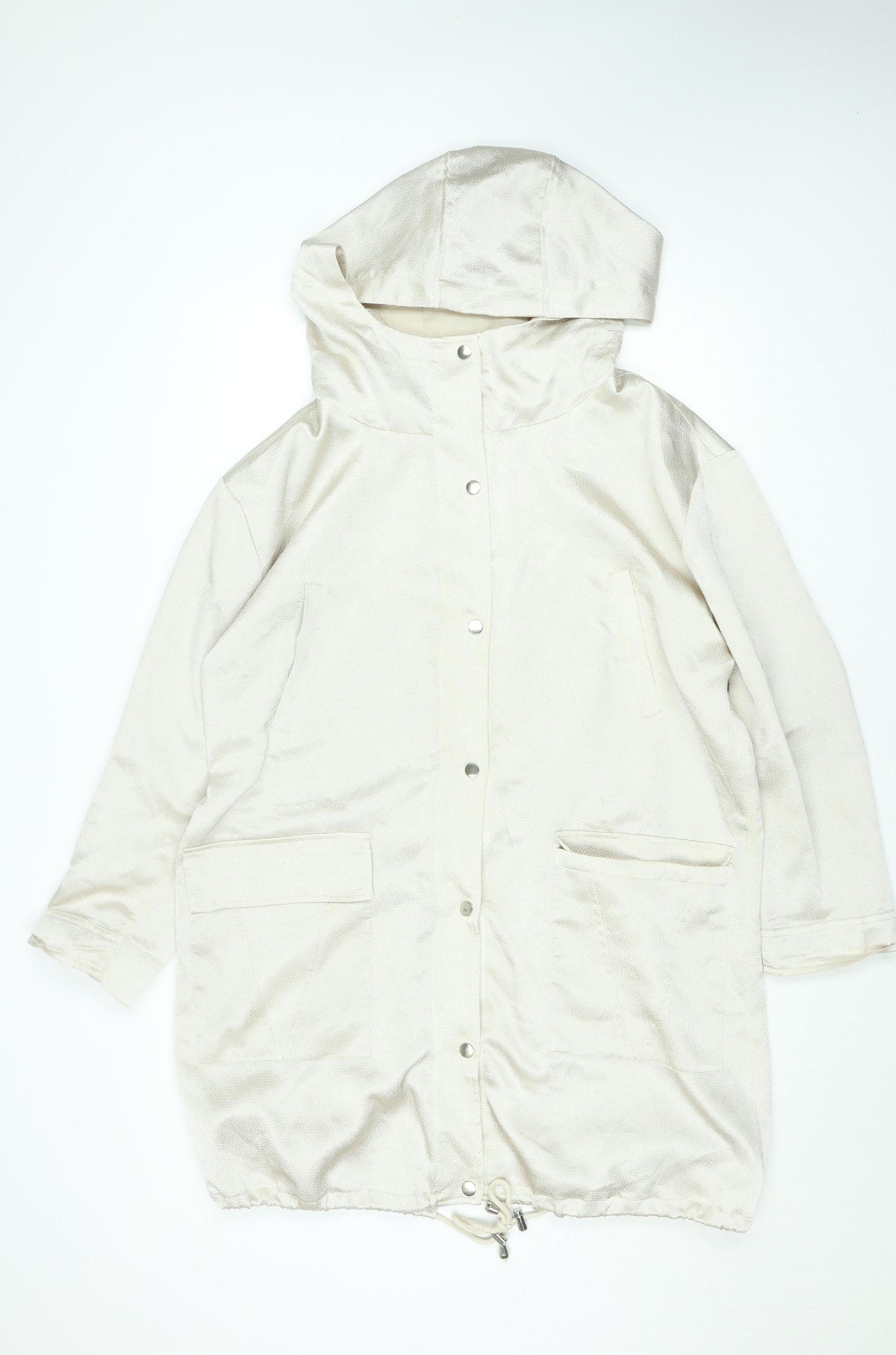 George Women’s Beige Hooded Rain Coat UK 14 Lightweight Mid-Length Jacket