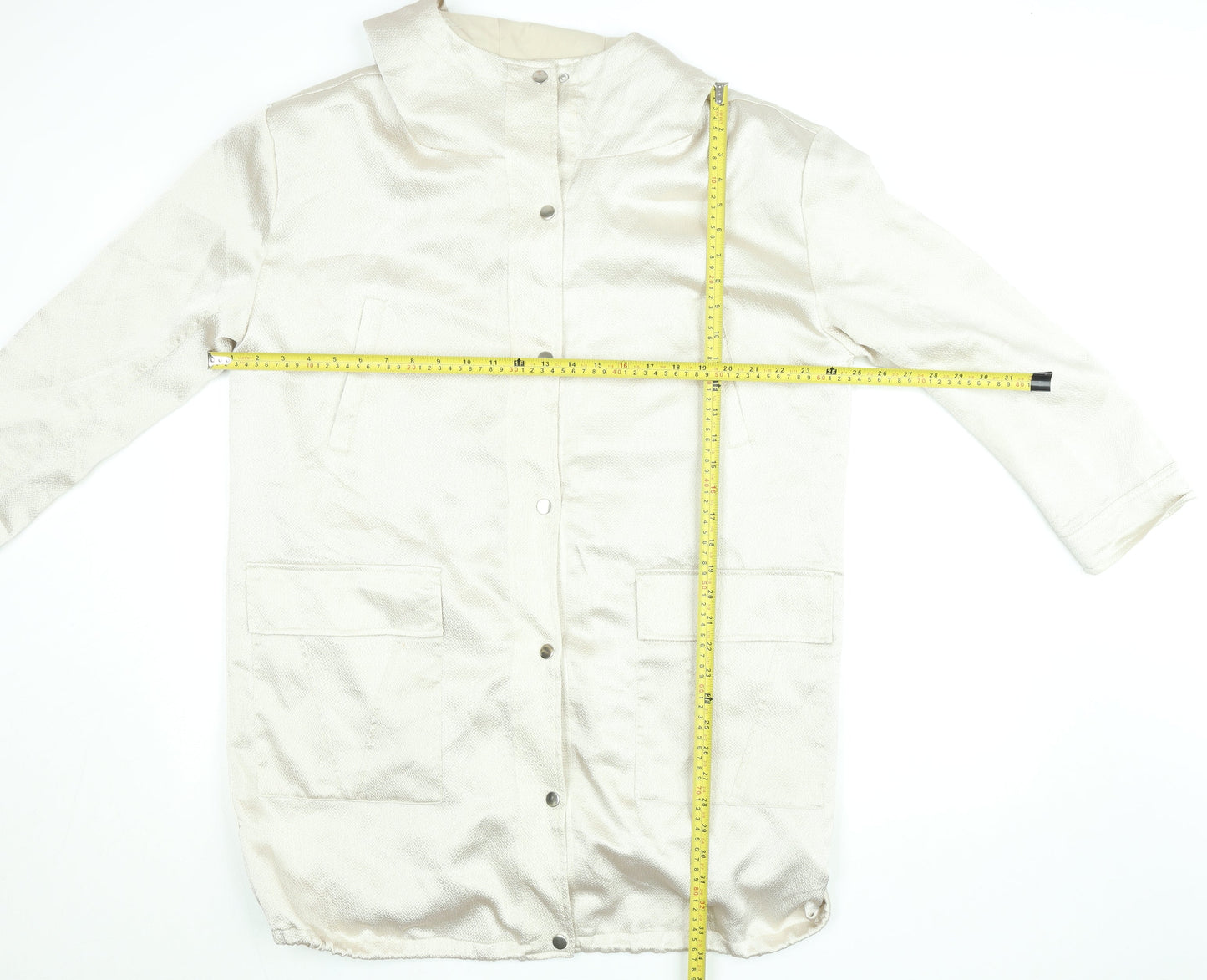 George Women’s Beige Hooded Rain Coat UK 14 Lightweight Mid-Length Jacket