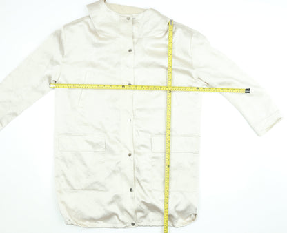 George Women’s Beige Hooded Rain Coat UK 14 Lightweight Mid-Length Jacket