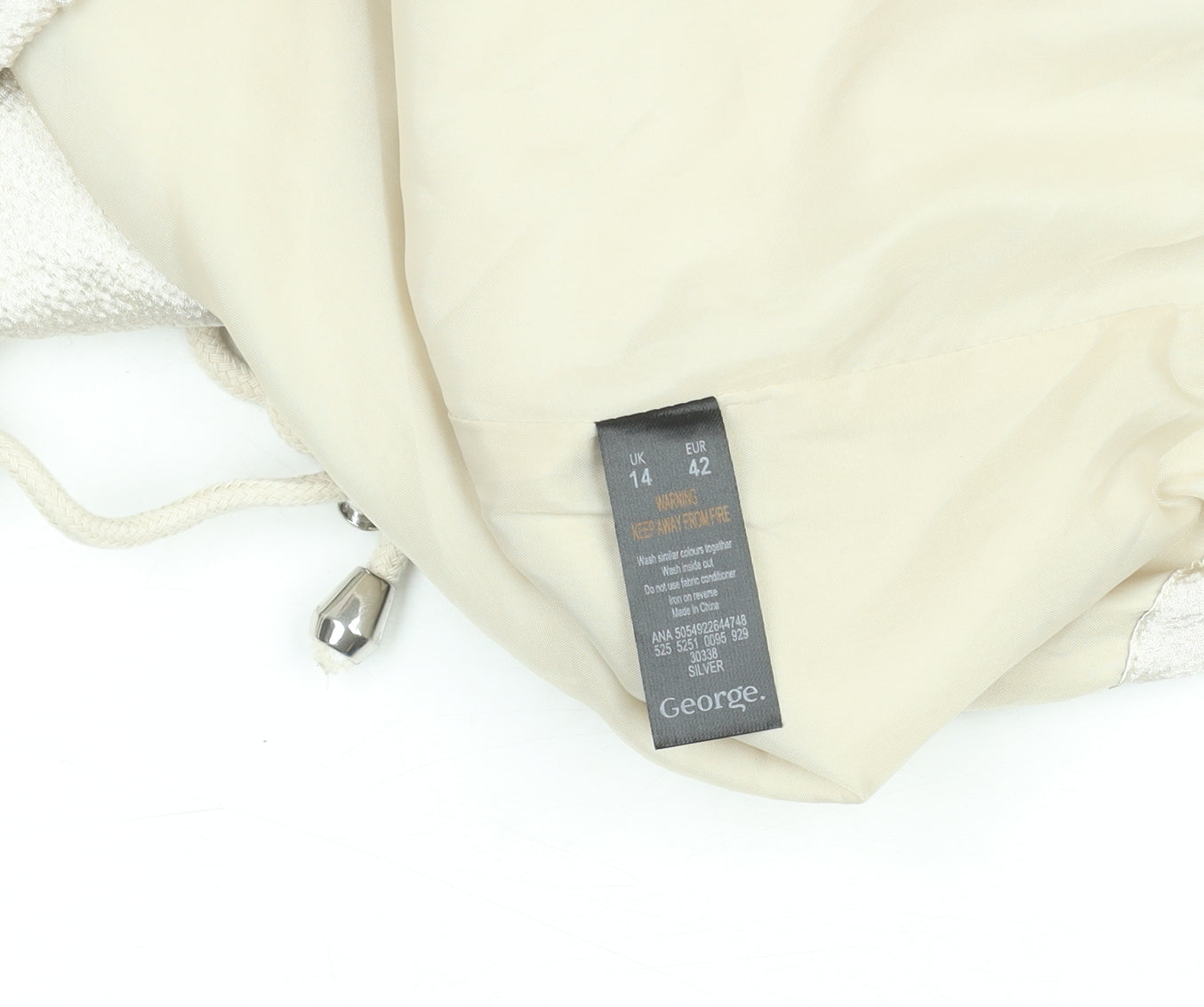 George Women’s Beige Hooded Rain Coat UK 14 Lightweight Mid-Length Jacket