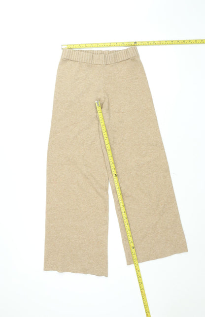 Stradivarius Women’s Beige Wide-Leg Knit Sweatpants S