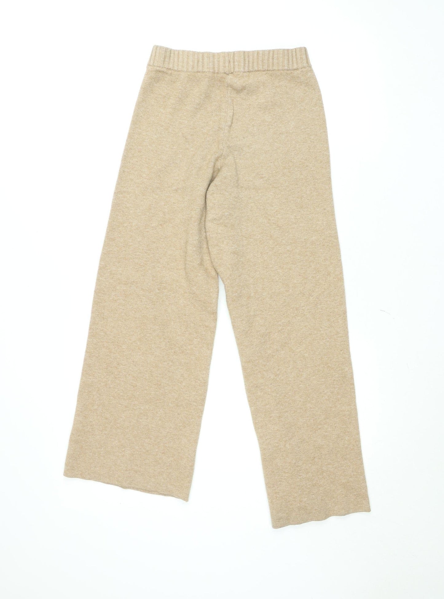 Stradivarius Women’s Beige Wide-Leg Knit Sweatpants S
