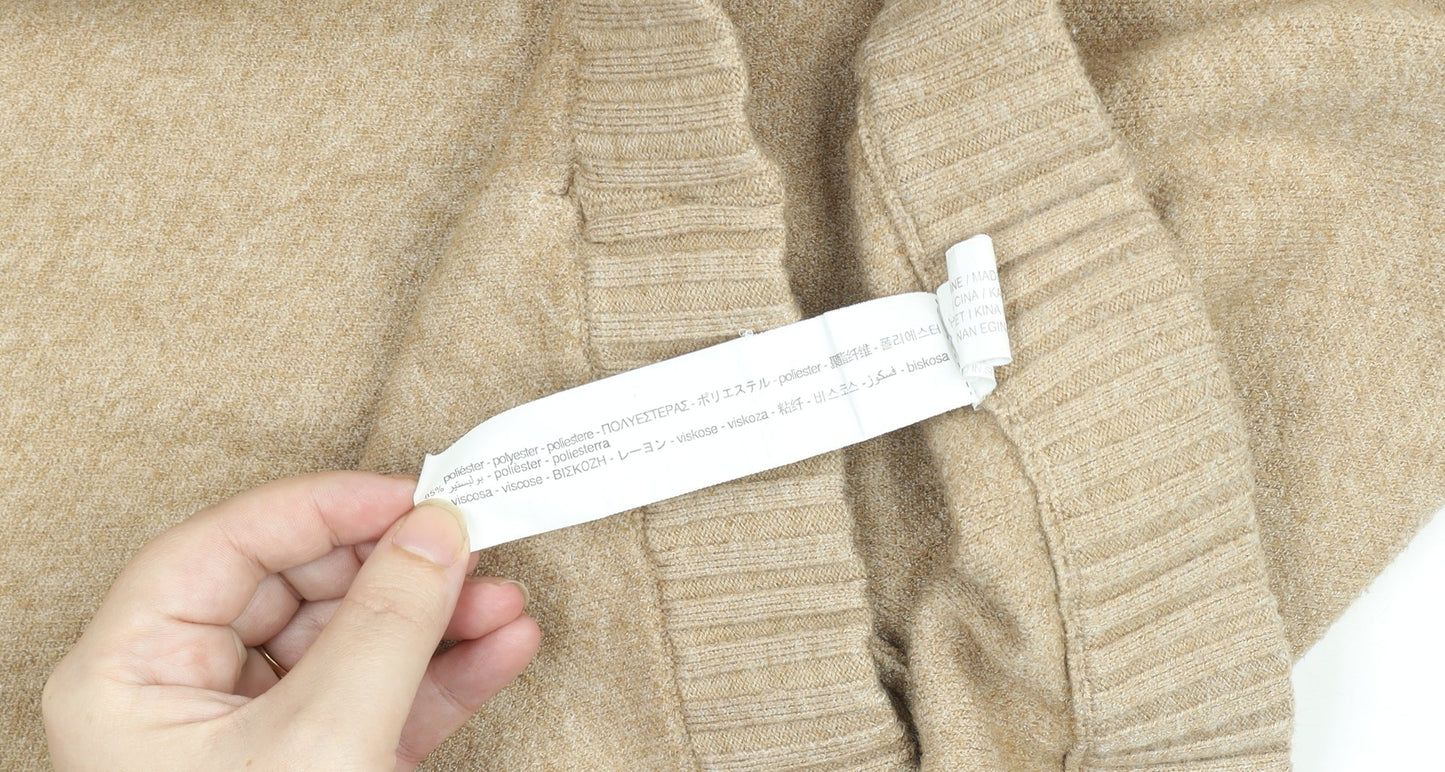 Stradivarius Women’s Beige Wide-Leg Knit Sweatpants S