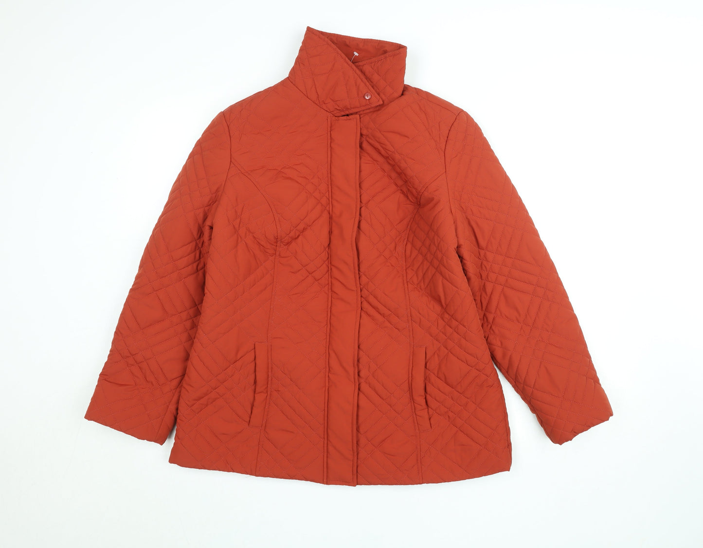 Womens UK Size 14 Profile Orange Puffer Jacket