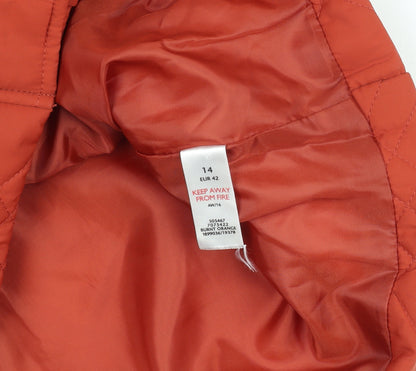 Womens UK Size 14 Profile Orange Puffer Jacket