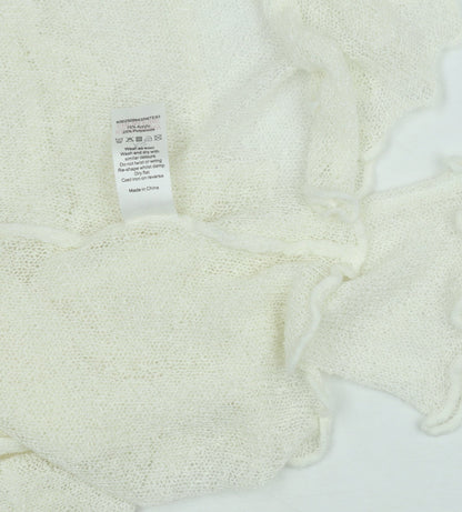 BM Collection Women's Ivory Open-Knit Ruffle Cardigan XS