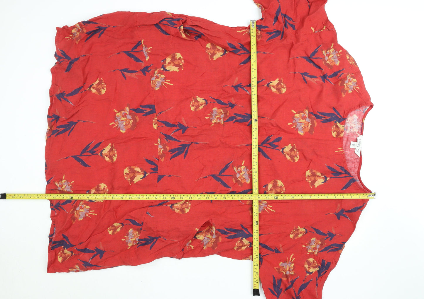 Womens UK Size 3XL Coldwater Creek Red Tunic Blouse