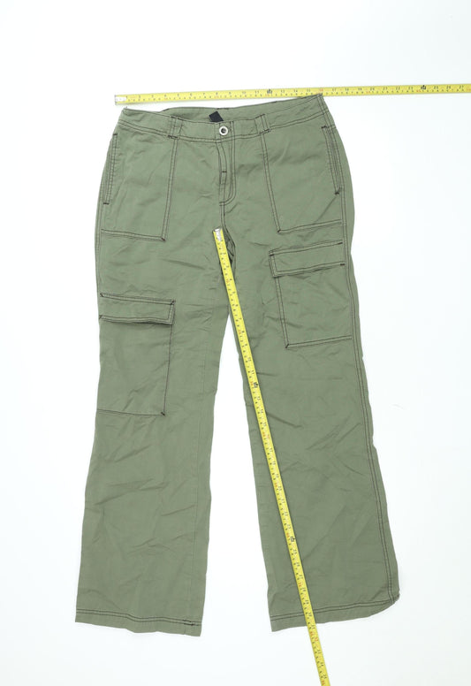Cider Womens Green Cargo Trousers L Pocket Utility Workwear Pants