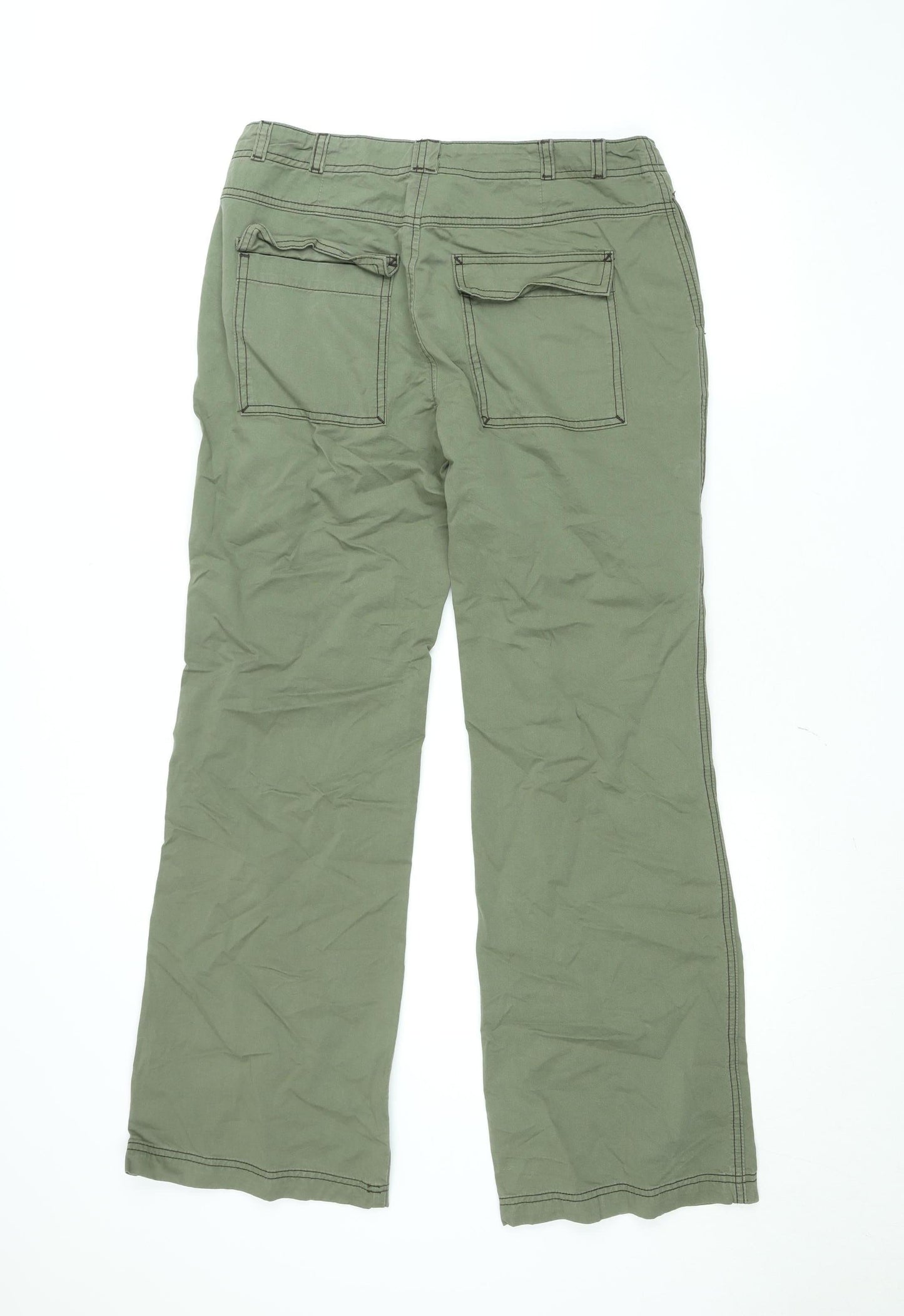 Cider Womens Green Cargo Trousers L Pocket Utility Workwear Pants