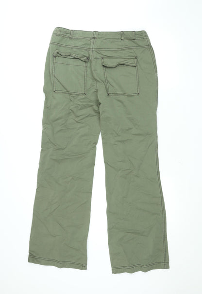 Cider Womens Green Cargo Trousers L Pocket Utility Workwear Pants