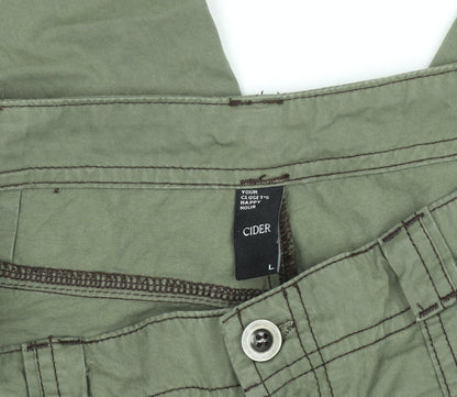 Cider Womens Green Cargo Trousers L Pocket Utility Workwear Pants