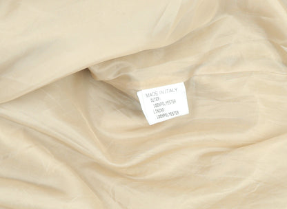 Made in Italy Womens Beige Long Pea Coat Size 10 Polyester