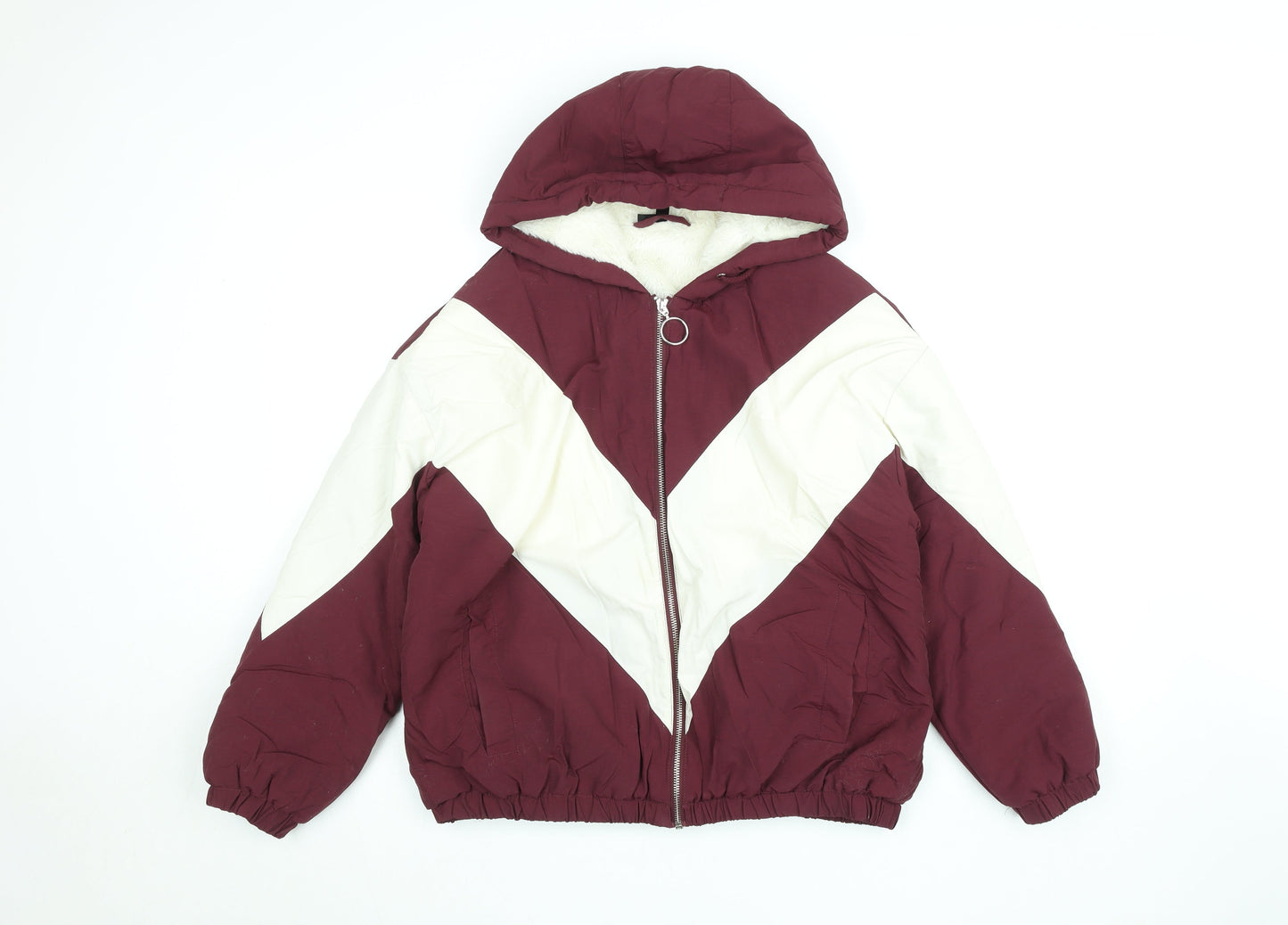 Womens UK Size 12 Topshop Red Puffer Jacket