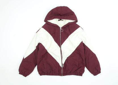 Womens UK Size 12 Topshop Red Puffer Jacket