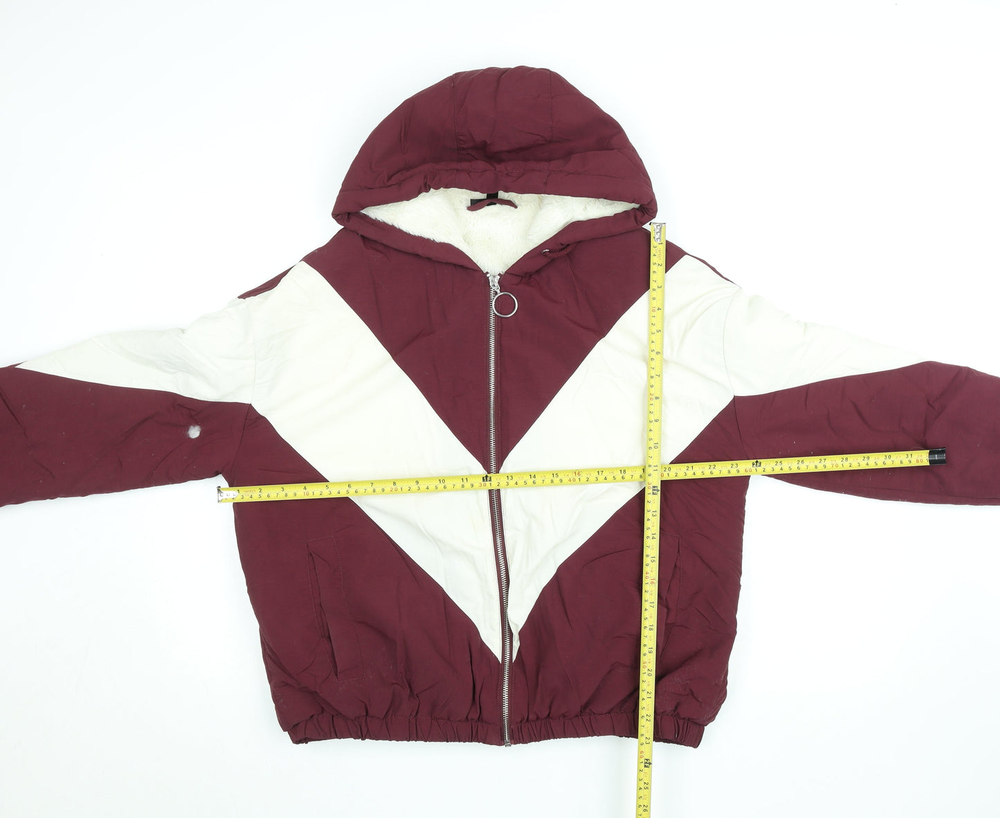 Womens UK Size 12 Topshop Red Puffer Jacket