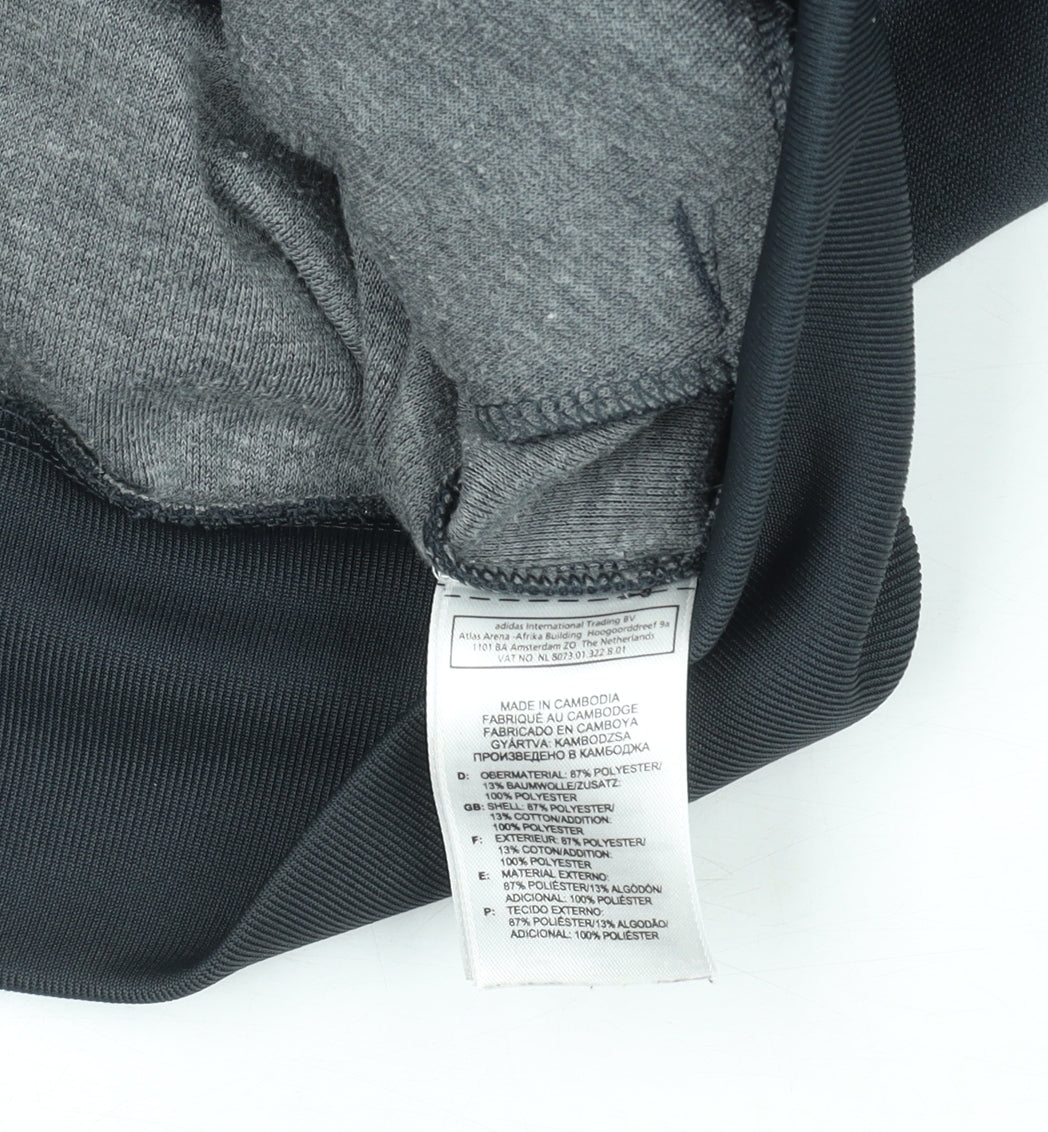 Adidas Womens Black Hooded Track Jacket Size 12 Full Zip