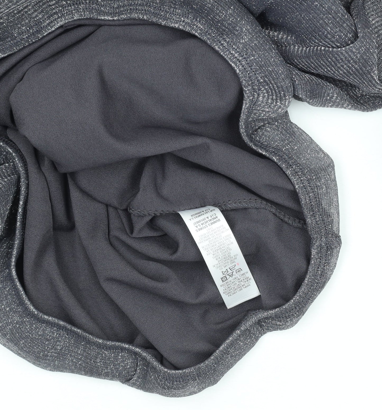 Dunnes Women’s Grey Beaded Scoop Neck 3/4 Sleeve Tunic Blouse Size 12