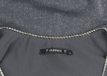 Dunnes Women’s Grey Beaded Scoop Neck 3/4 Sleeve Tunic Blouse Size 12