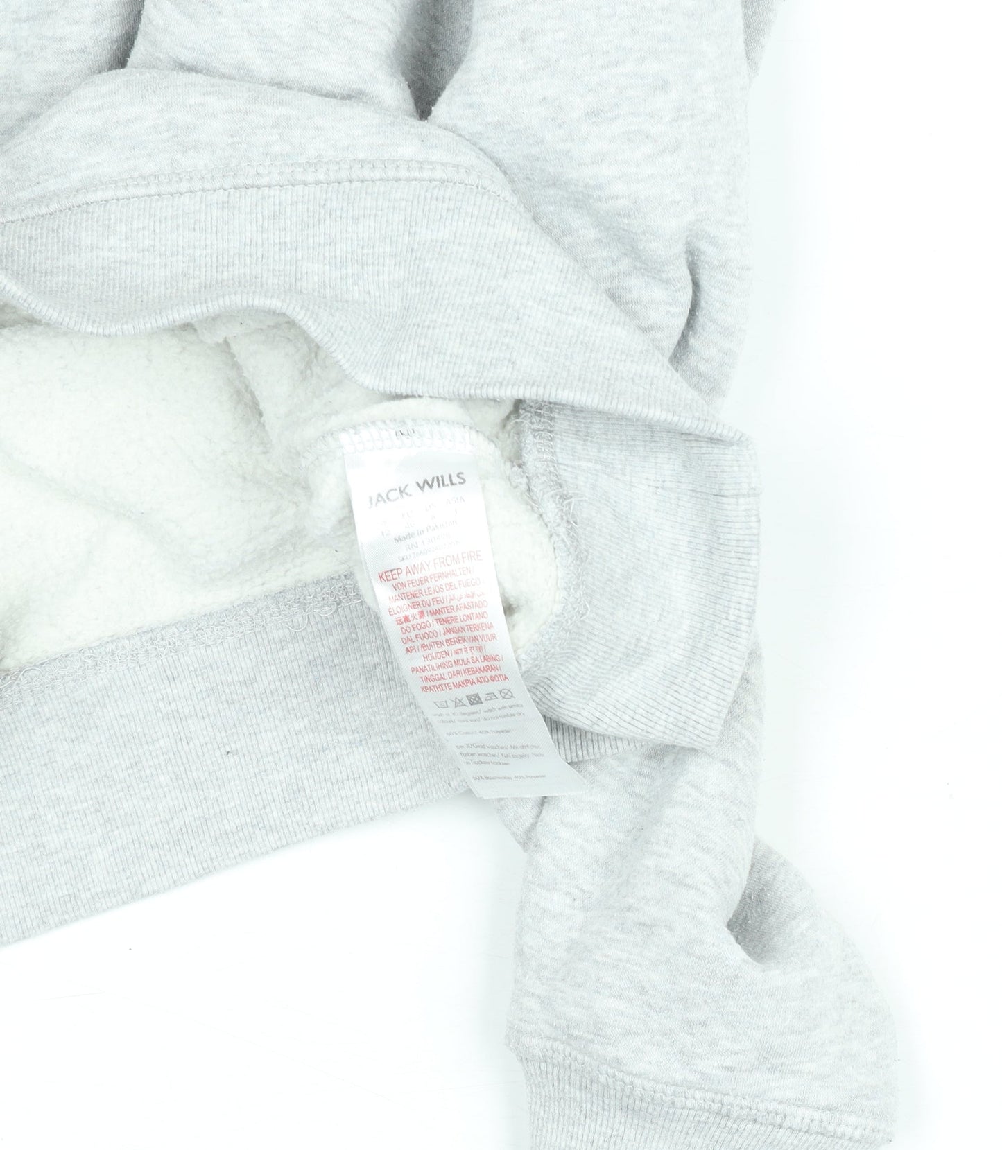 Womens UK Size 12 Jack Wills Grey Henley Sweatshirt