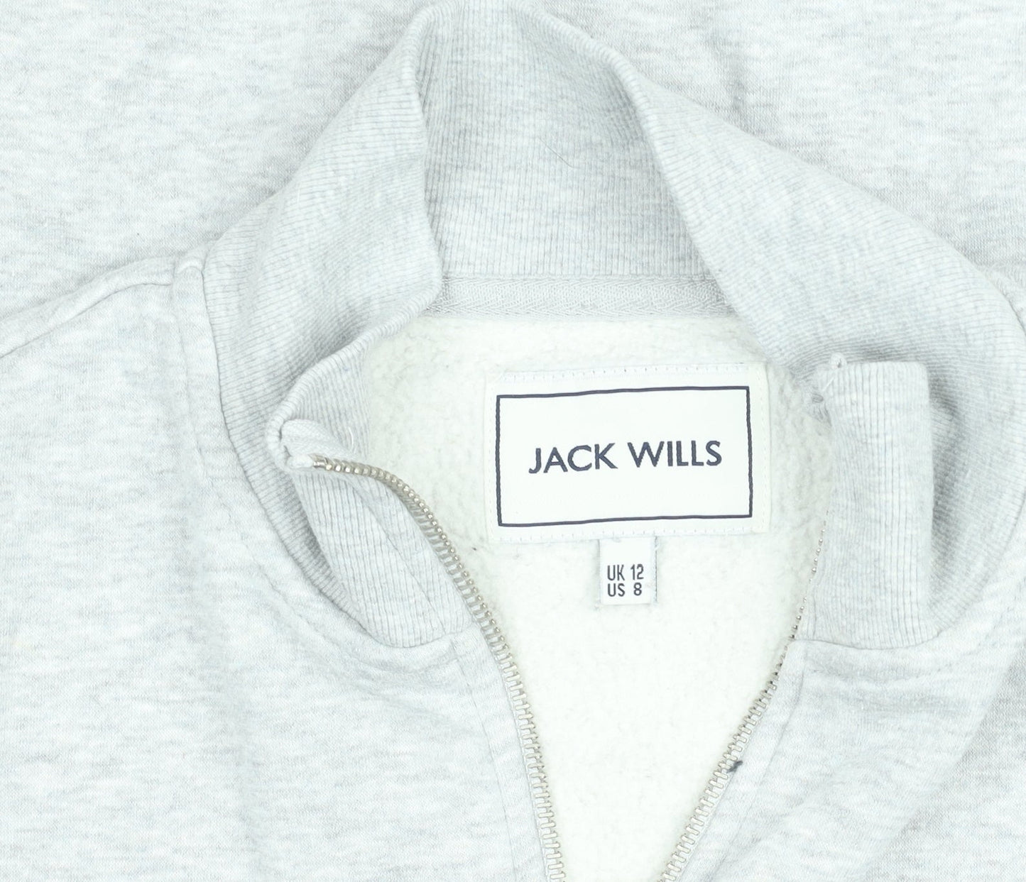 Womens UK Size 12 Jack Wills Grey Henley Sweatshirt