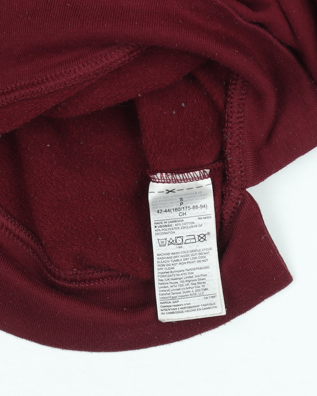 Womens UK Size S Gap Red Pullover Sweatshirt