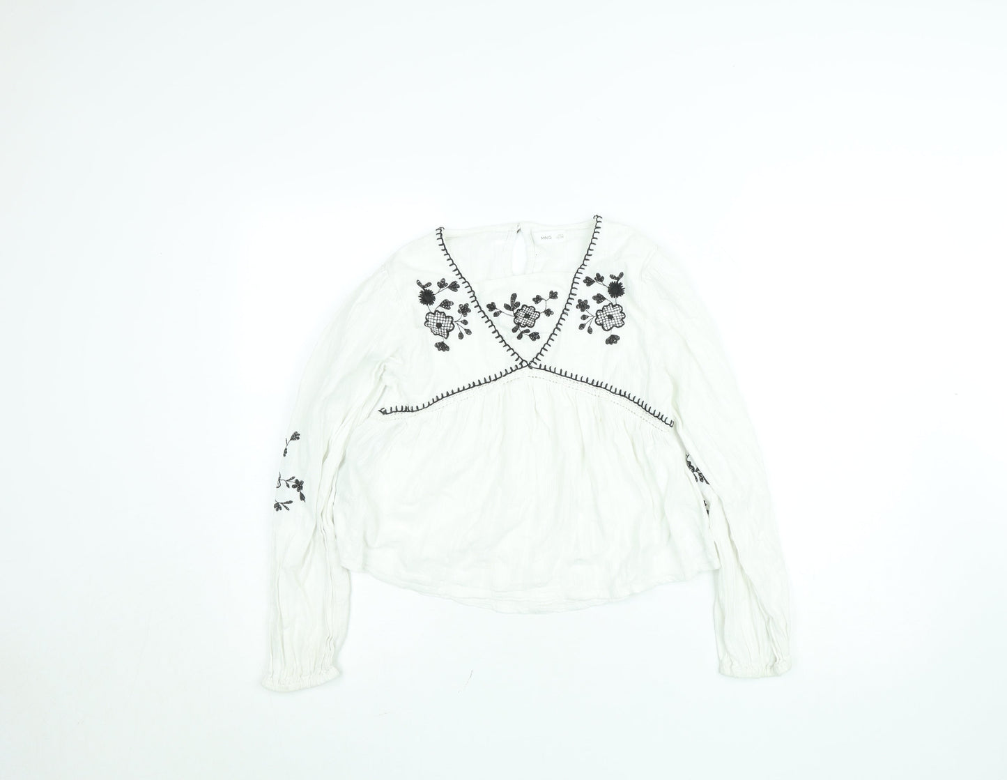 Girls UK Size 12 Years Mango White Peasant Blouse