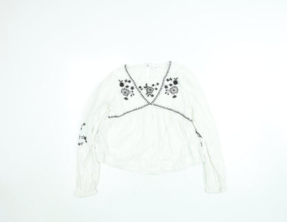 Girls UK Size 12 Years Mango White Peasant Blouse