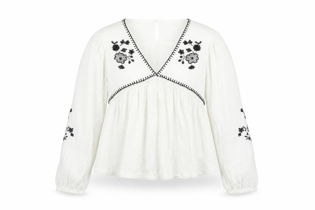 Girls UK Size 12 Years Mango White Peasant Blouse