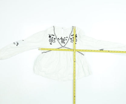 Girls UK Size 12 Years Mango White Peasant Blouse